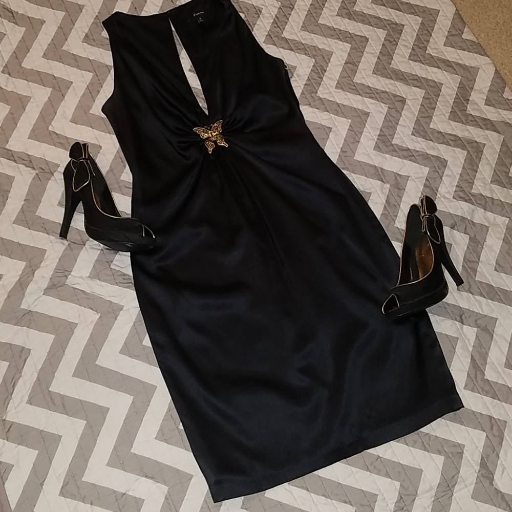 Express silk plunge dress